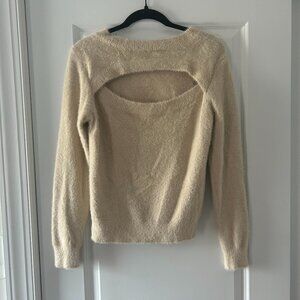 Pink Lily Tan Keyhole sweater Size Medium
